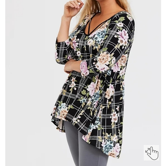 TORRID SUPER SOFT SCOOP NECK STRAPPY BABYDOLL TEE - Picture 10 of 16